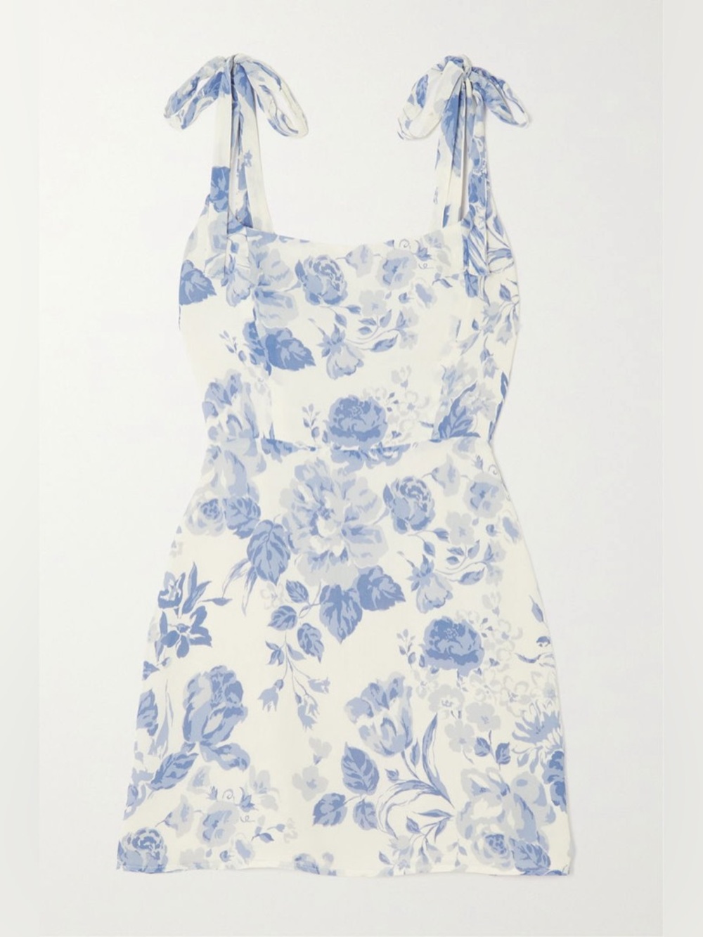 Reformation Annabell Bow-Detailed Floral-Print Georgette Mini Dress - Picture 4 of 11